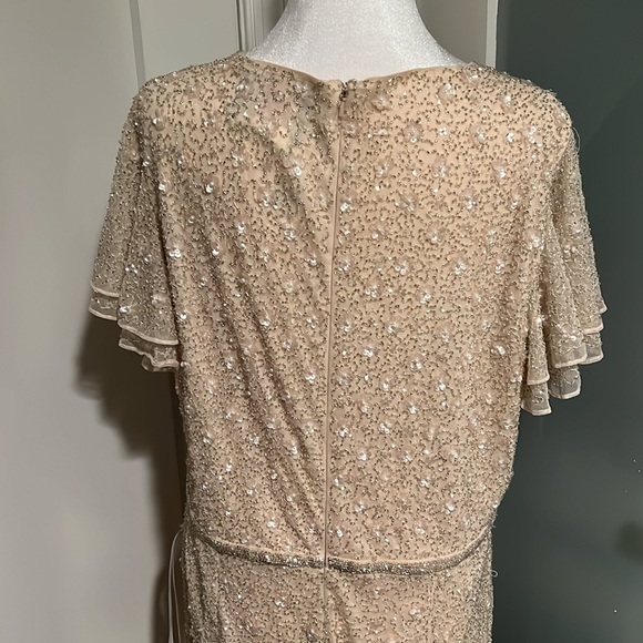 Mac Duggal Cocktail - 10810D Beaded Flutter Sleeve Dress 14 - Picture 8 of 11